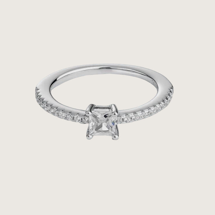 Bague solitaire en argent 925 femme
