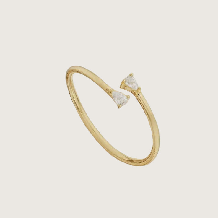 Bague fine plaqué or femme anneau, élégante, simple 