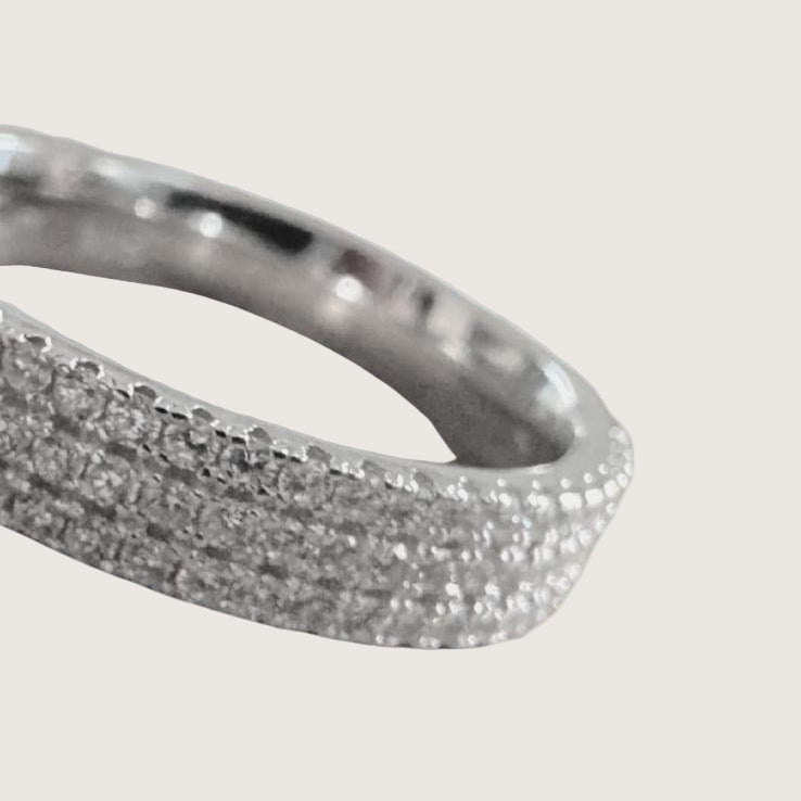 Bague pavée en argent 925 