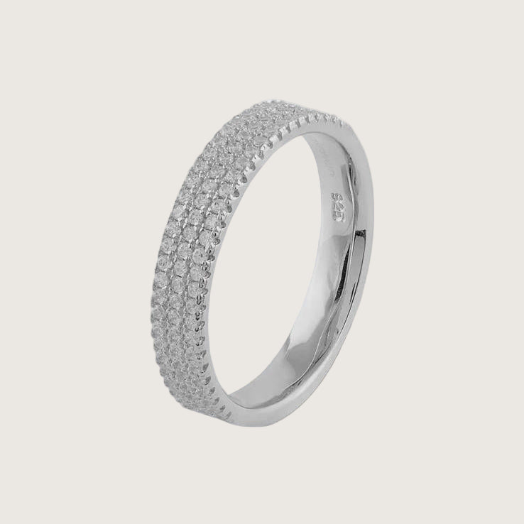 Bague pavée en argent 925 