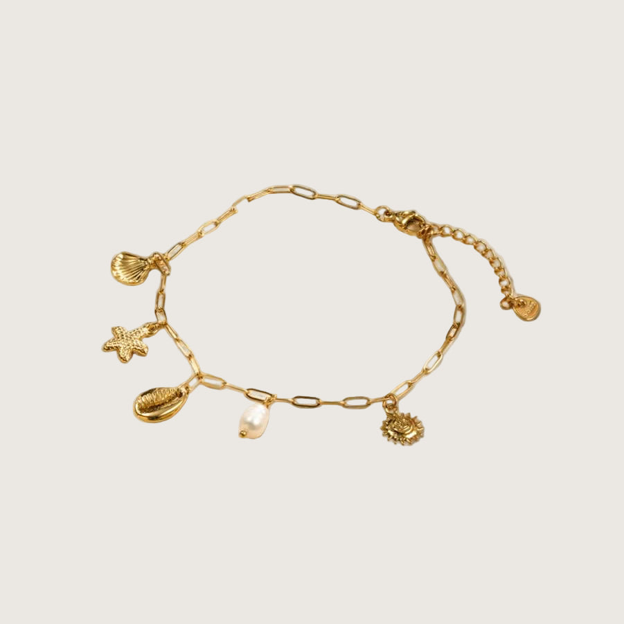 Chaîne de cheville avec charms coquillages 