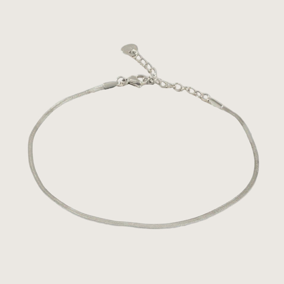 Chaîne de cheville maille de serpent en acier inoxydable moderne femme 