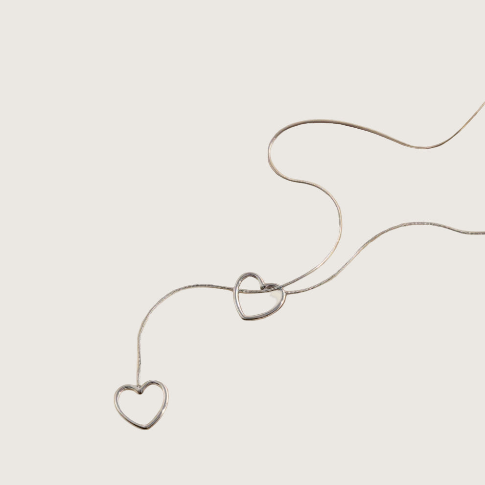 Collier double coeur femme