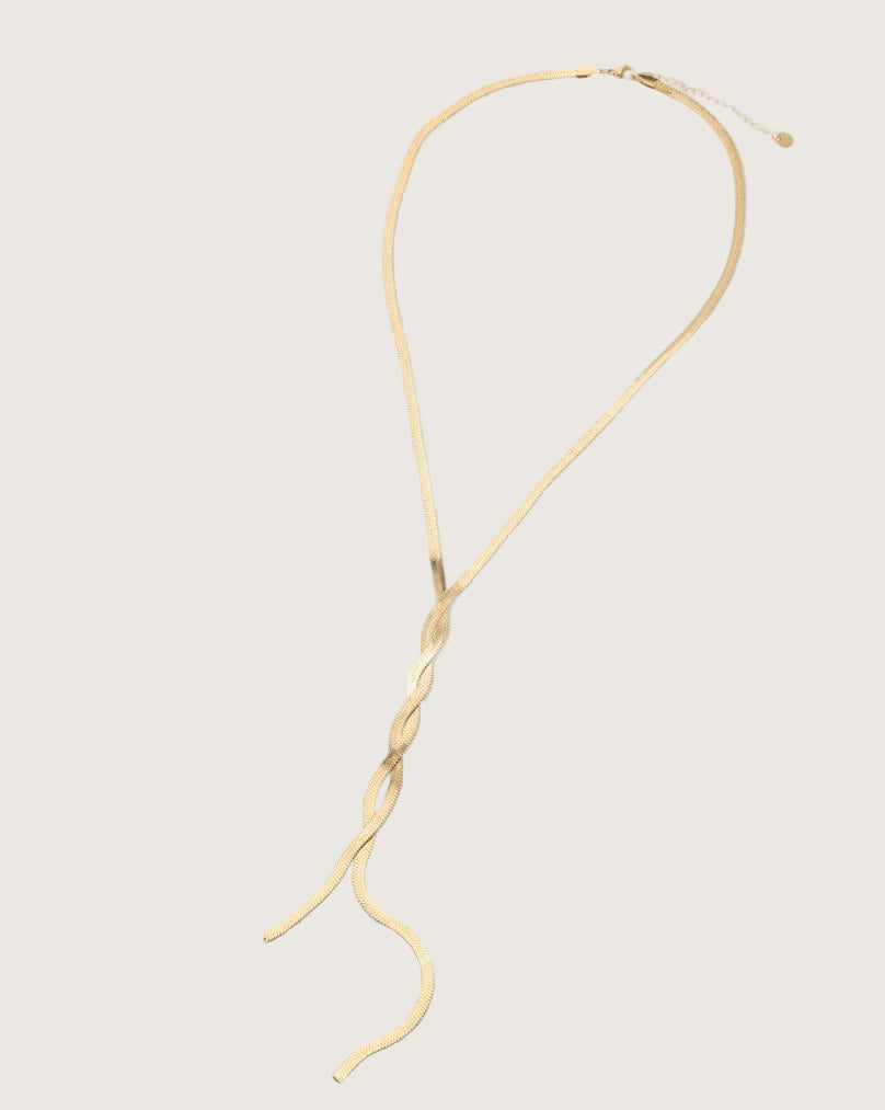 Collier en Y chaîne serpent maille acier inoxydable 