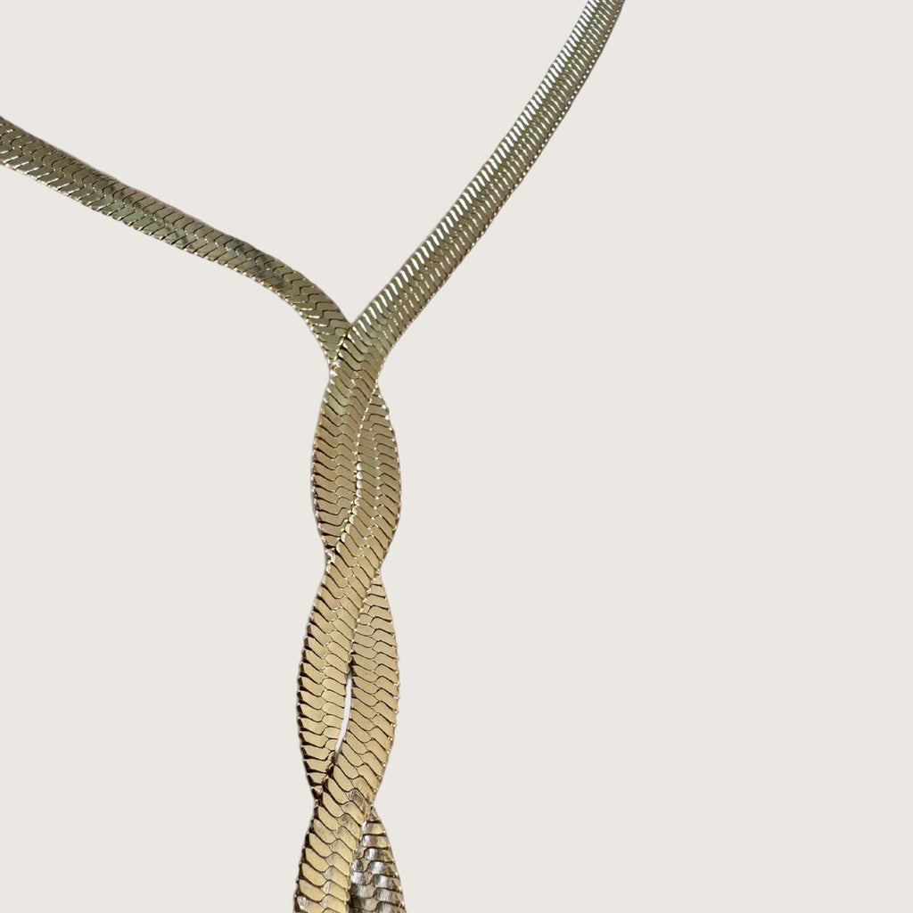 Collier en Y chaîne serpent maille acier inoxydable 