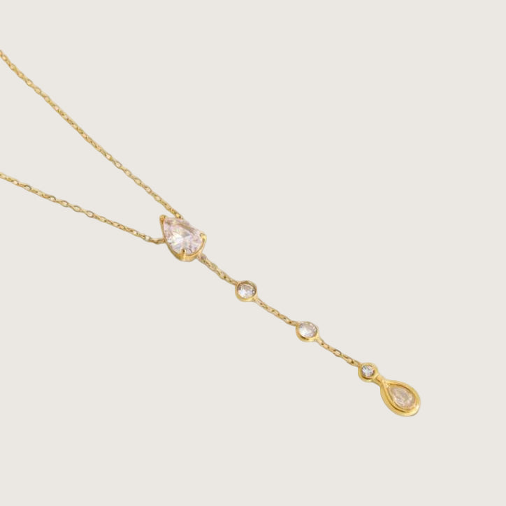 Collier en Y chaîne fine moderne femme