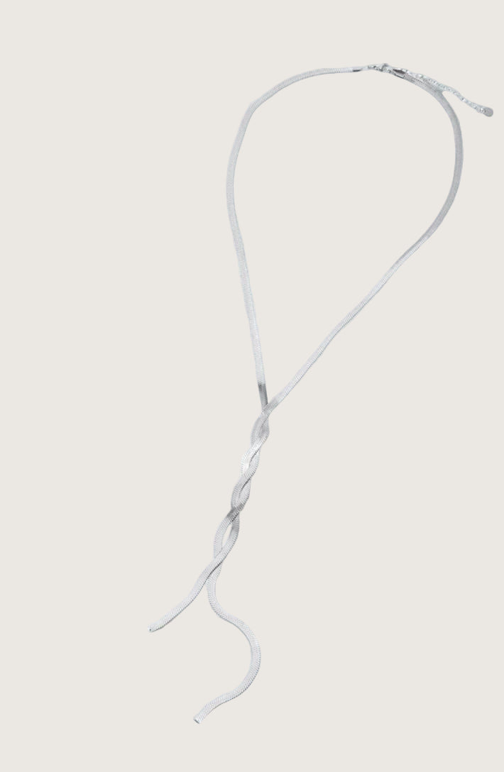 Collier en Y chaîne serpent en maille acier inoxydable 