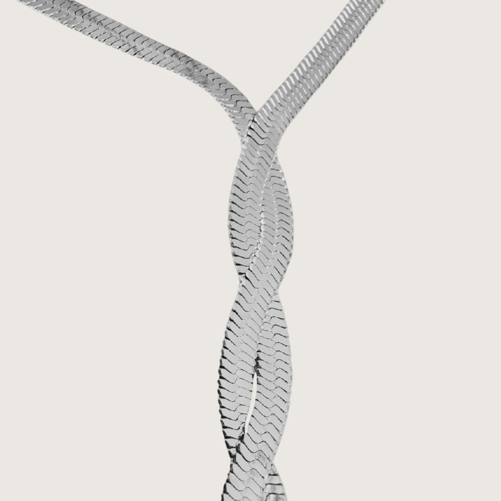 Collier en Y chaîne serpent en maille acier inoxydable 