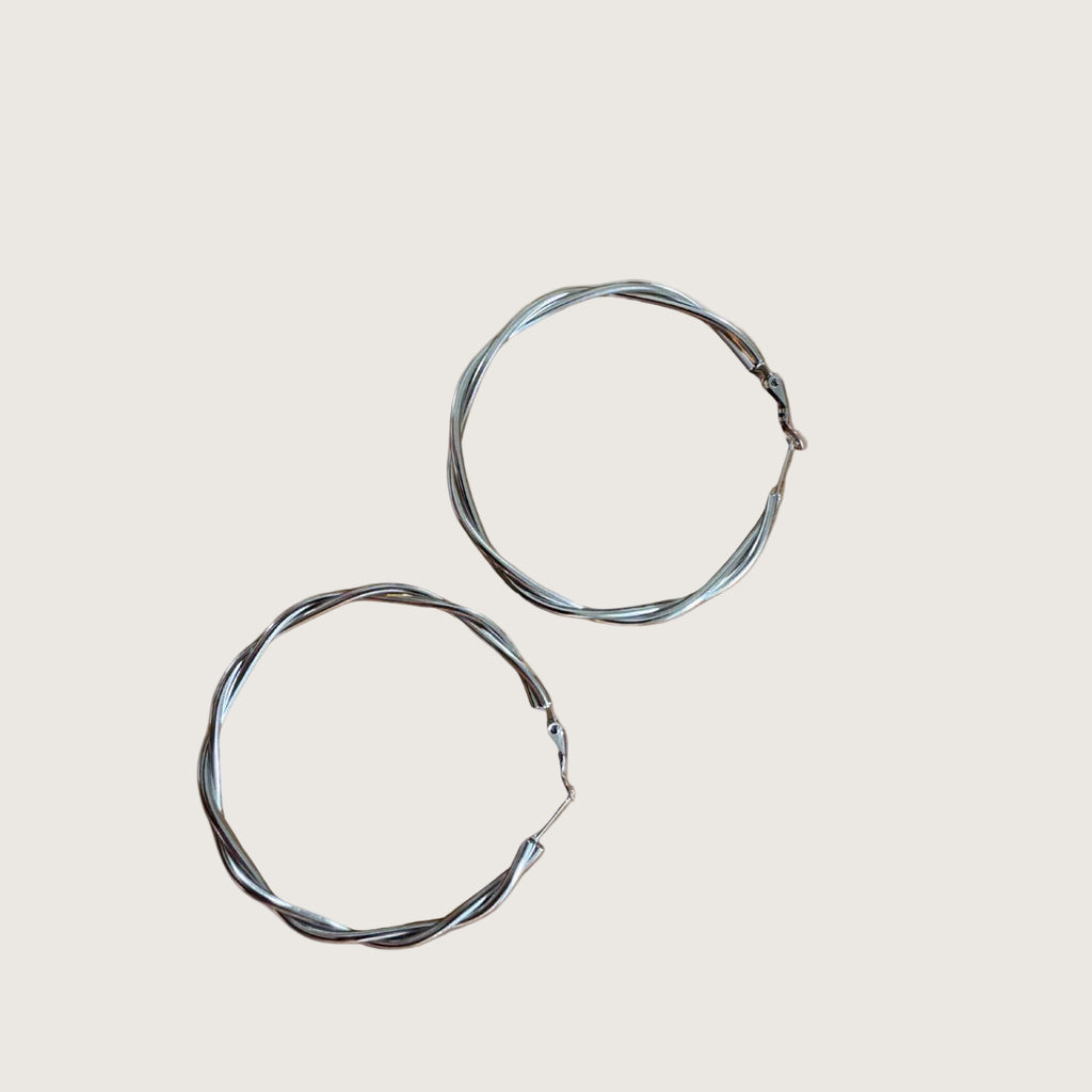 Créoles argenté femme en acier inoxydable 