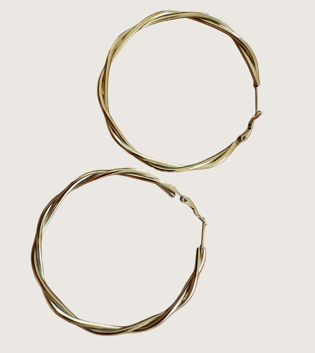 Créoles en acier inoxydable torsadées 