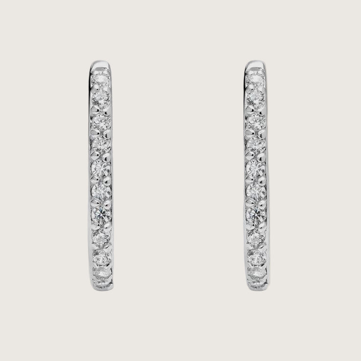 Boucles d’oreilles en argent avec zircones ovales blanc moderne femme 