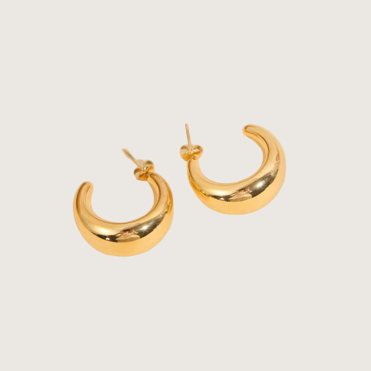 boucles d’oreilles, demi-lune en acier inoxydable
