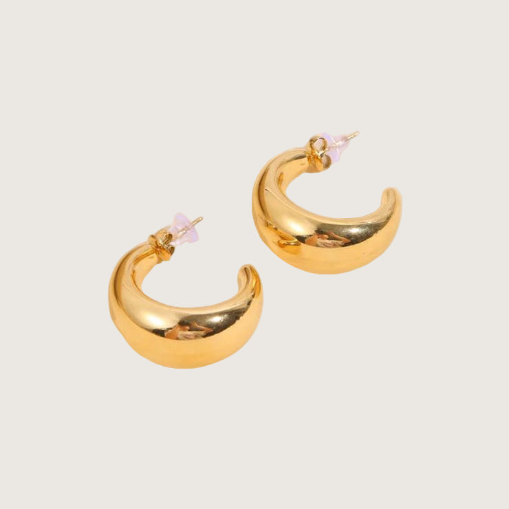 boucles d’oreilles, demi-lune en acier inoxydable