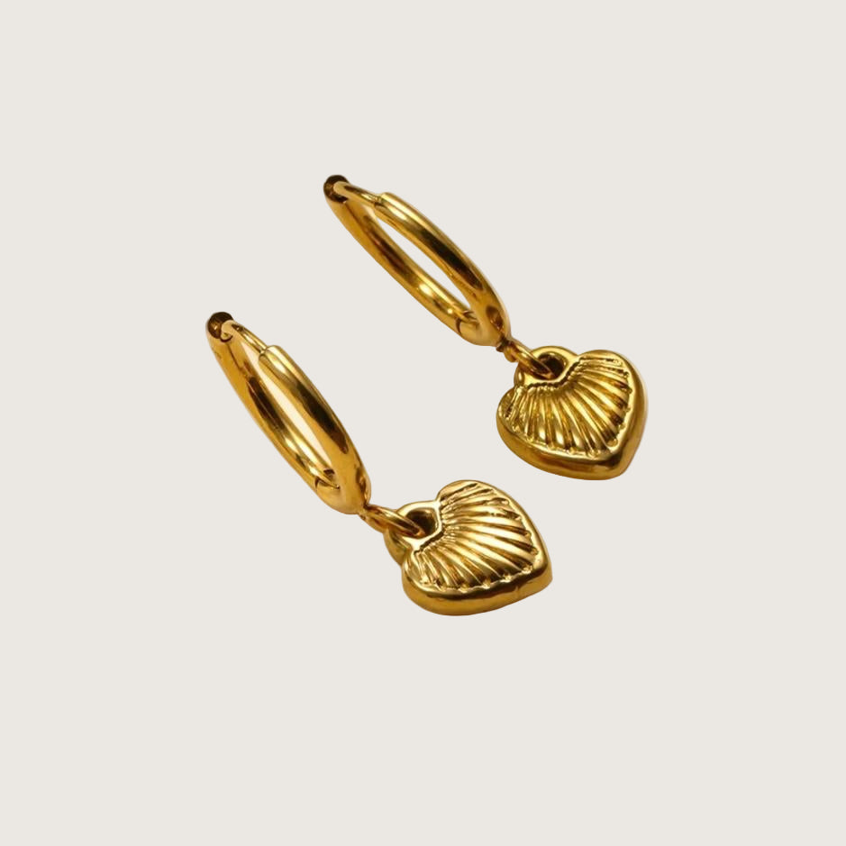 mini créole cœurs gravés doré